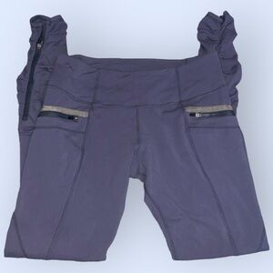 Lululemon Gray Insight Moto Runched Zip Leggings